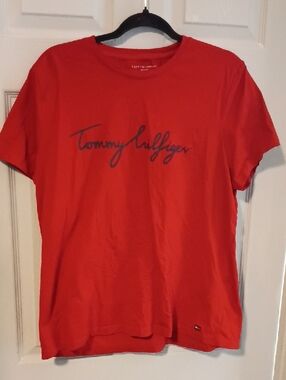 Tommy Hilfiger Red Tee with Script Logo